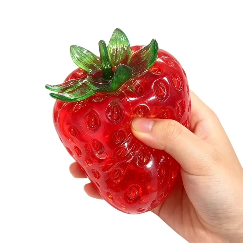 Squishy Vaseline Strawberry Stress Ball Toy Creative Strawberry No Rebound Squeeze Fidget Toy ASMR Sensory Stress Relief Toys