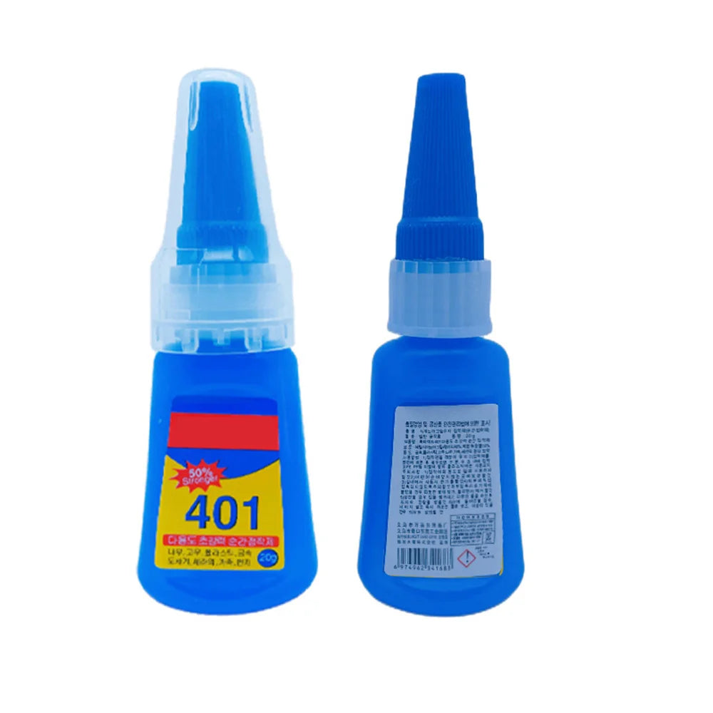 Super Stronger Glue 20ML 401 Glue Instant Fast Adhesive Bottle Multi-Purpose Fix Super Strong Liquid Colorless Adhesive Glue
