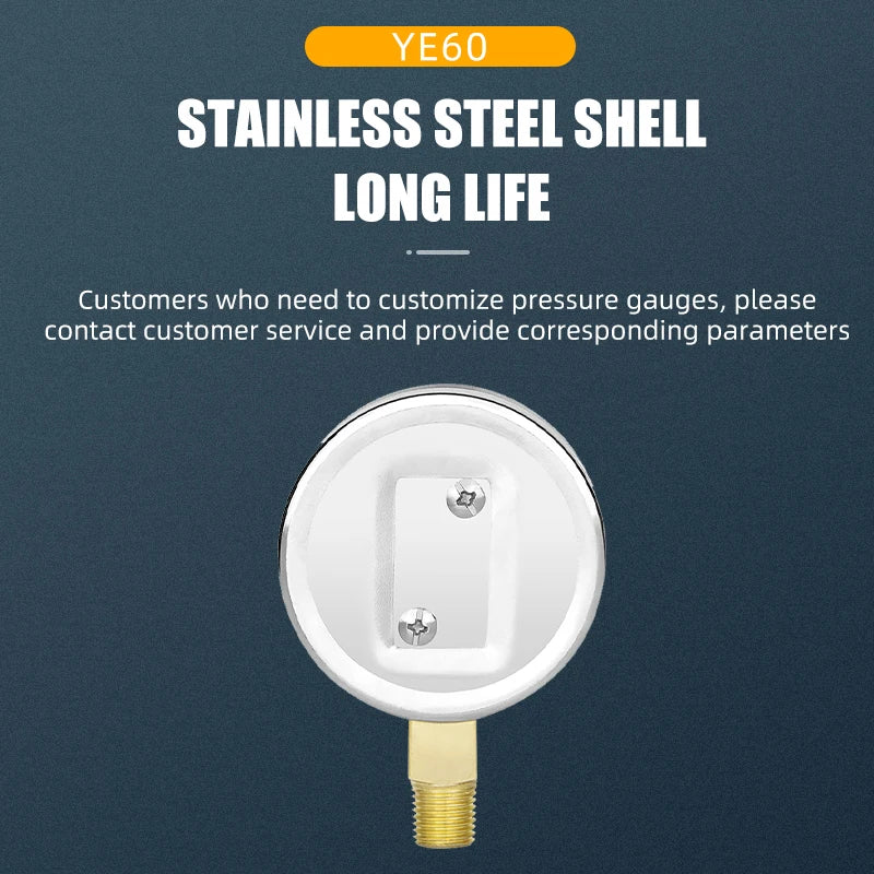 MAIRUIKESI Capsule Mirco Low Diaphram Pressure Gauges Manometer 2.5"  4 5 6 7 10 15 20kpa/mmH2o bottom for natural gas industry