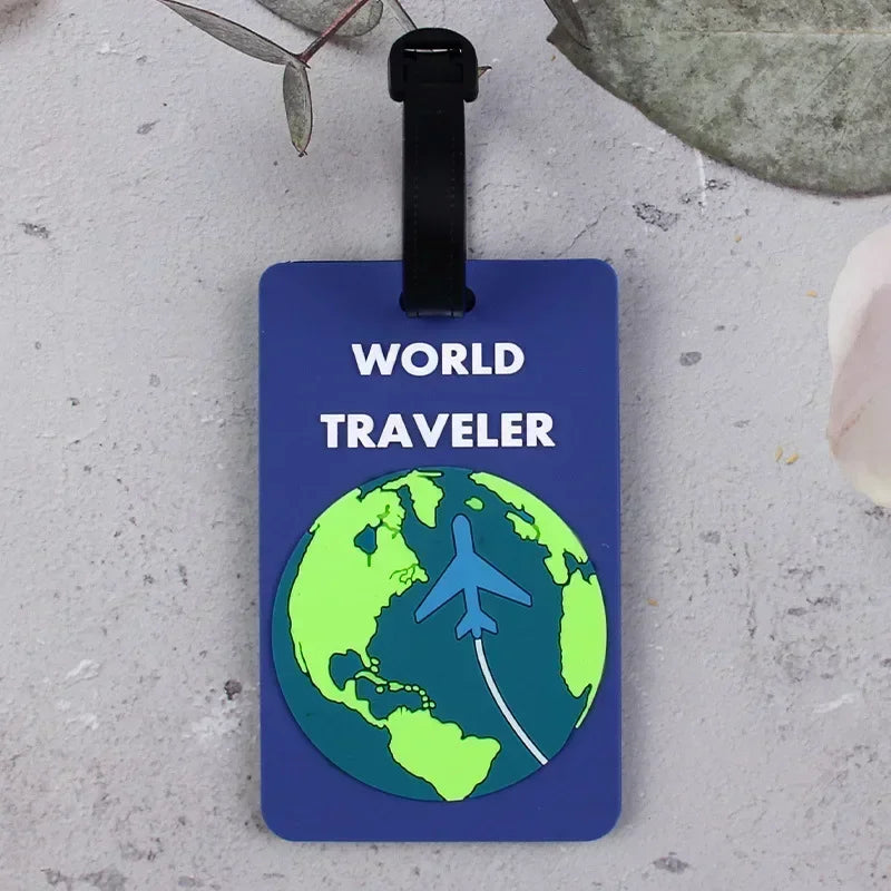 Soft PVC Cute Luggage Tag Letter Travel Tag Men Women Suitcase Name Tag Bag Tags Airplane Labels Holiday Travel Accessories