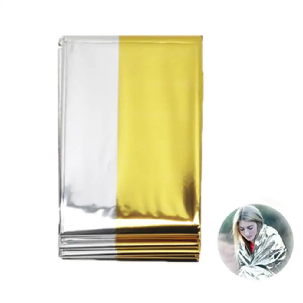 Hypothermia Rescue First Aid Camp Keep Foil Mylar Lifesave Warm Heat Bushcraft Outdoor Thermal Dry Emergent Blanket Survival Kit