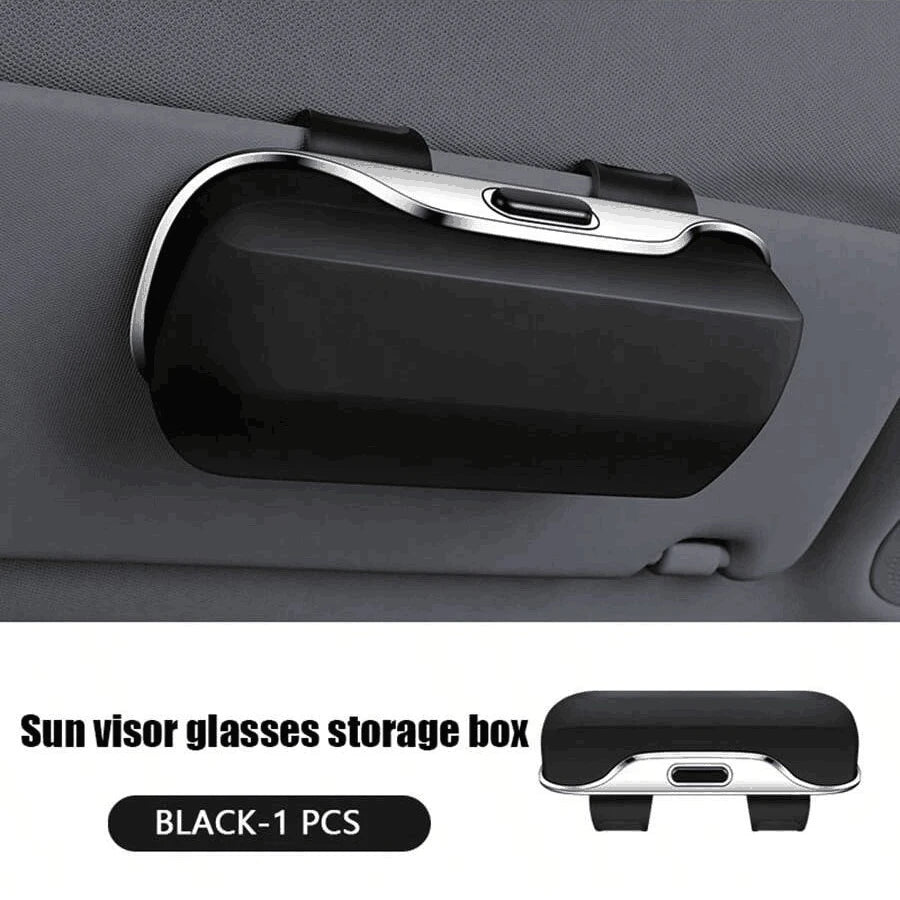 Press Switch Car Glasses Box Sun Visor Glasses Holder Internal Soft Fabric Scratch Resistant Shock-proof Eyeglasses Storage Case