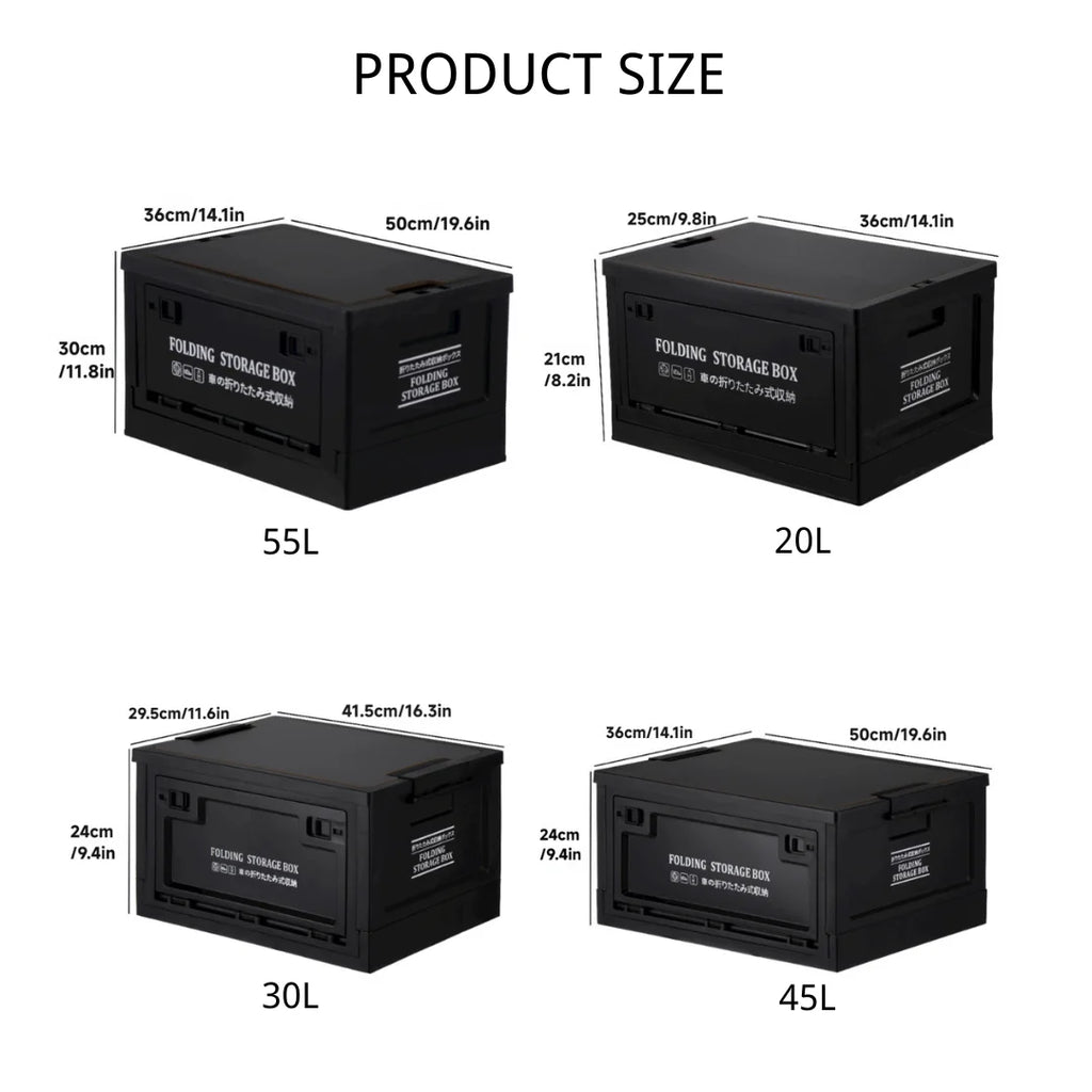 WESTTUNE Camping Storage Box 20L 30L 45L 55L Large Capacity Folding Storage Bin Portable Outdoor Car Picnic Travel Container