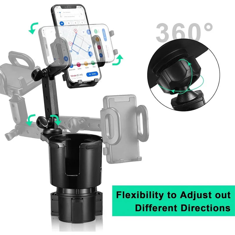 1PC With Phone Holder, Storage Box Tray, Car Accessories Adjustable Universal Car Cup Holders Drink Holder Expander Adapter
