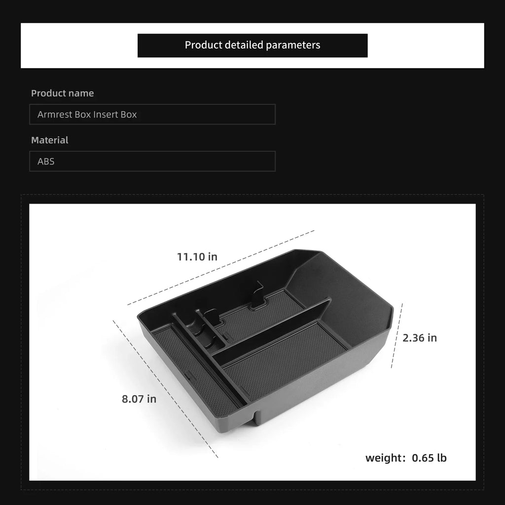ZUNDUO for Tesla Cybertruck 2024 2025 Center Console Armrest Storage Box Car Tray Organizing Tidying Auto Interior Accessories