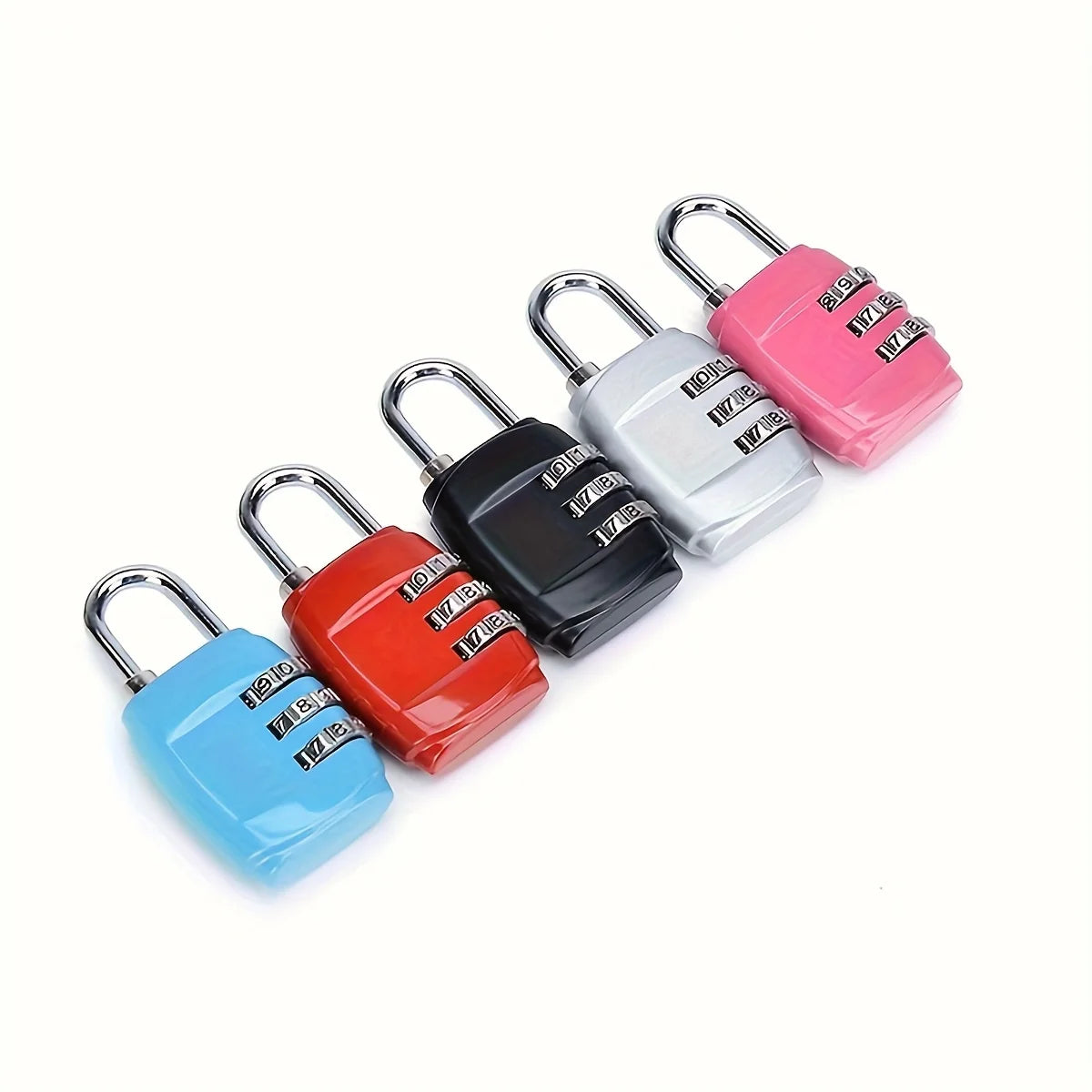 Mini Zinc Alloy 3-Digit Combination Padlock in Multi Colors, Security Password Lock for Luggage Suitcase Backpack Drawer Cabinet