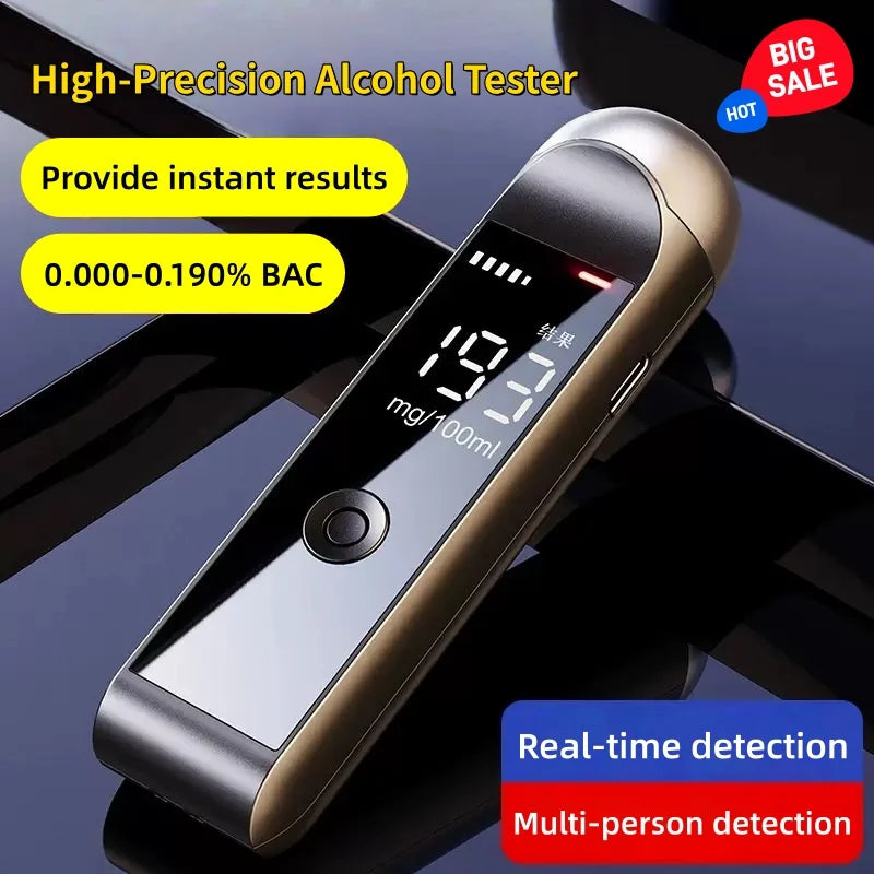 Lenovo Professional High Accuracy Alcohol Breathalyzer Tester Portable Digital Display Car Driver Safety Real Time Fast Response