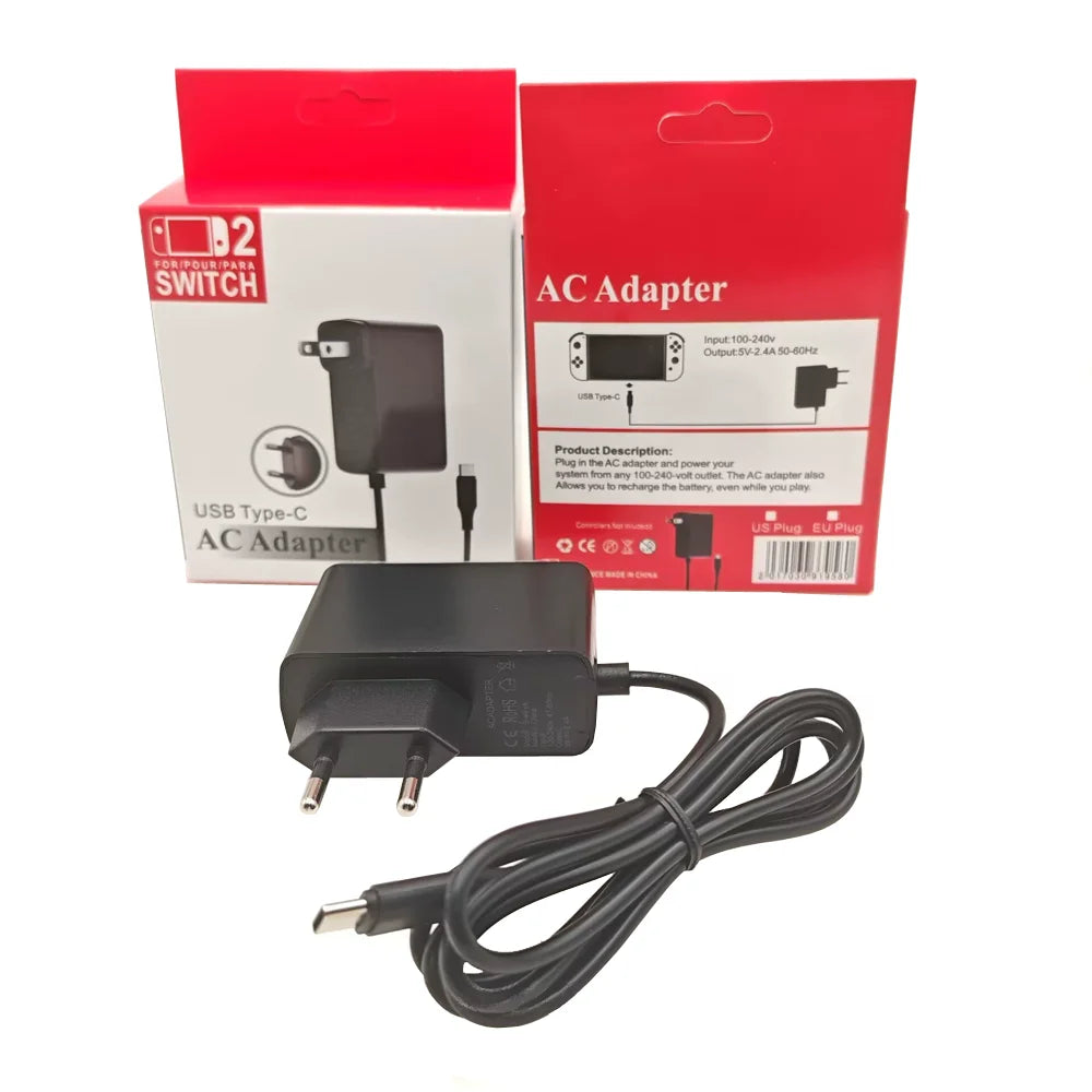DC5V 2.4A Type-C Replacement Charger Compatible For Switch Lite NS NX Game Console USB C Power Supply Adapter Charger