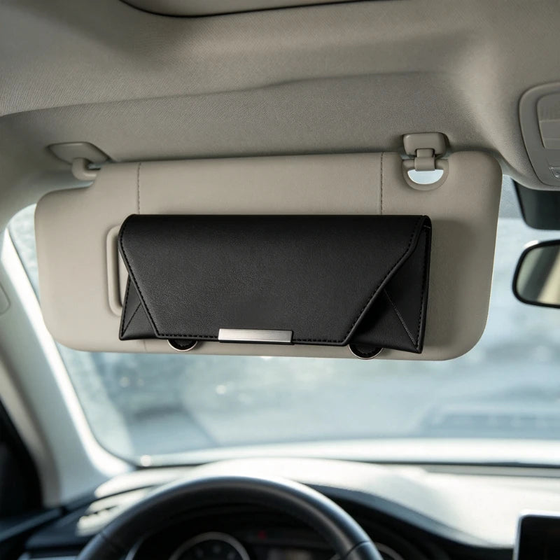 1pc Car Glasses Case Storage in Car Sunglasses Portable Glasses Case Magnetic Suction Storage