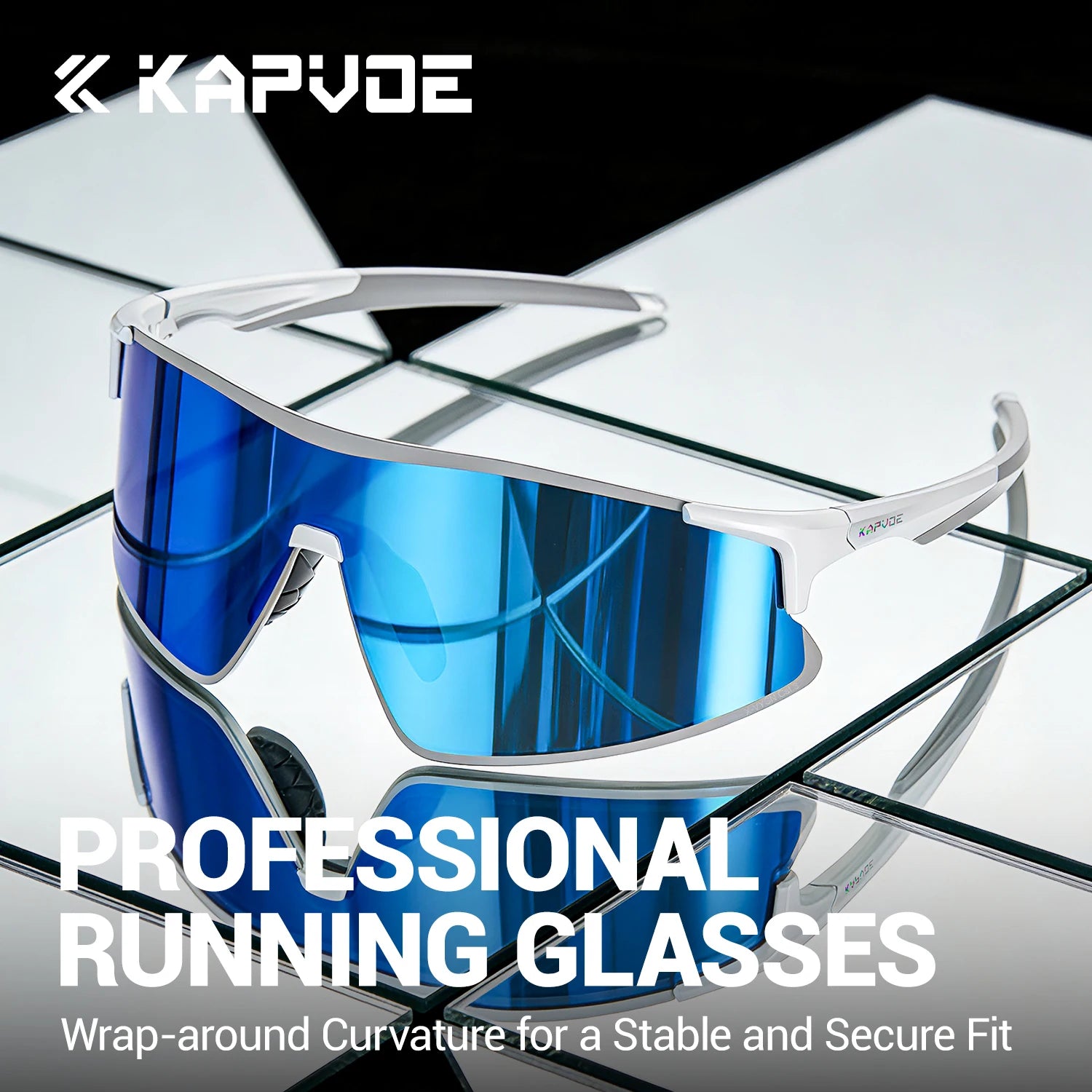 KAPVOE Photochromic Running Sunglasses, Marathon Night Riding Glasses, UV400 MTB Bike Bicycle Eyewear for Outdoor Sports Hiking