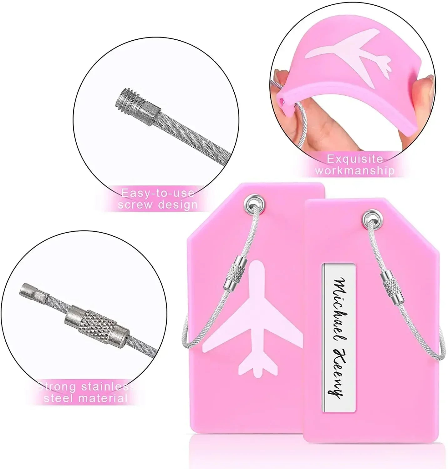 Color Fashion Silicone Luggage Tag Men Women Boarding Baggage Name Tag Suitcase Address Label Holder Portable Travel Accessories