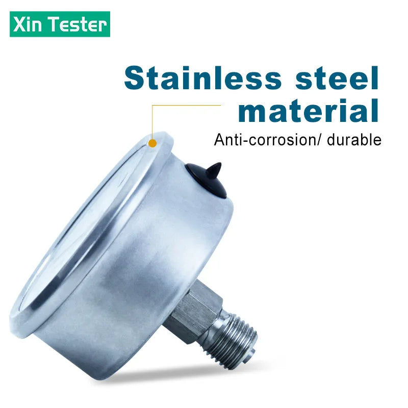 Xin Tester Dia 100mm Pressure Gauge 0-60MPa Glycerin Free Air Oil Hydraulic 0-60mpa Anti-vibration Manometer Thread G1/2 G1/4