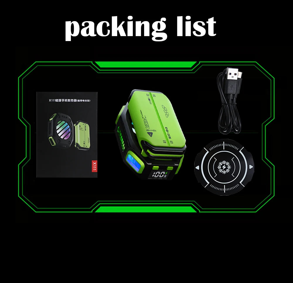X111 Mobile Phone Magnetic Semiconductor Coolng Fan Radiator with 7 Gears Adjustable PUBG Game Cooler for IOS Android Universal