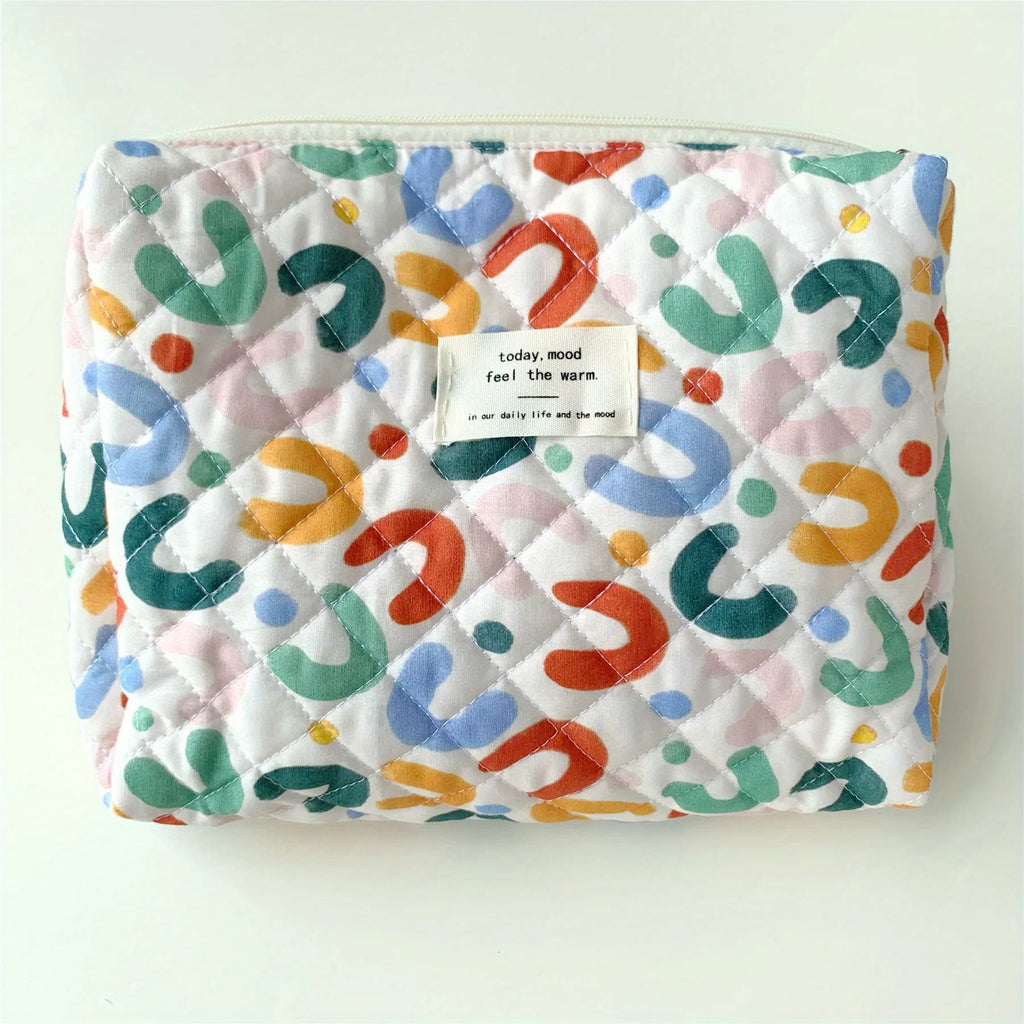 Colorful Aesthetic Pattern Clutch Storage Pouch, Zipper Lightweight Makeup Bag, Versatile Cosmetic Bag