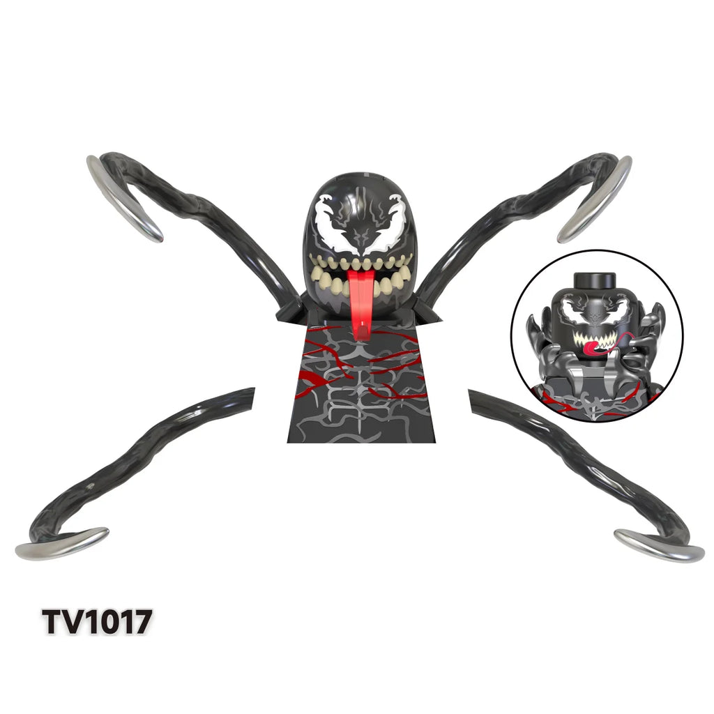 Blind Box Mini Building Blocks TV6203 Figures Big Goblin Spiderman Iron Man Venom Captain Hawk Deadpool Armor Christmas Gift Toy