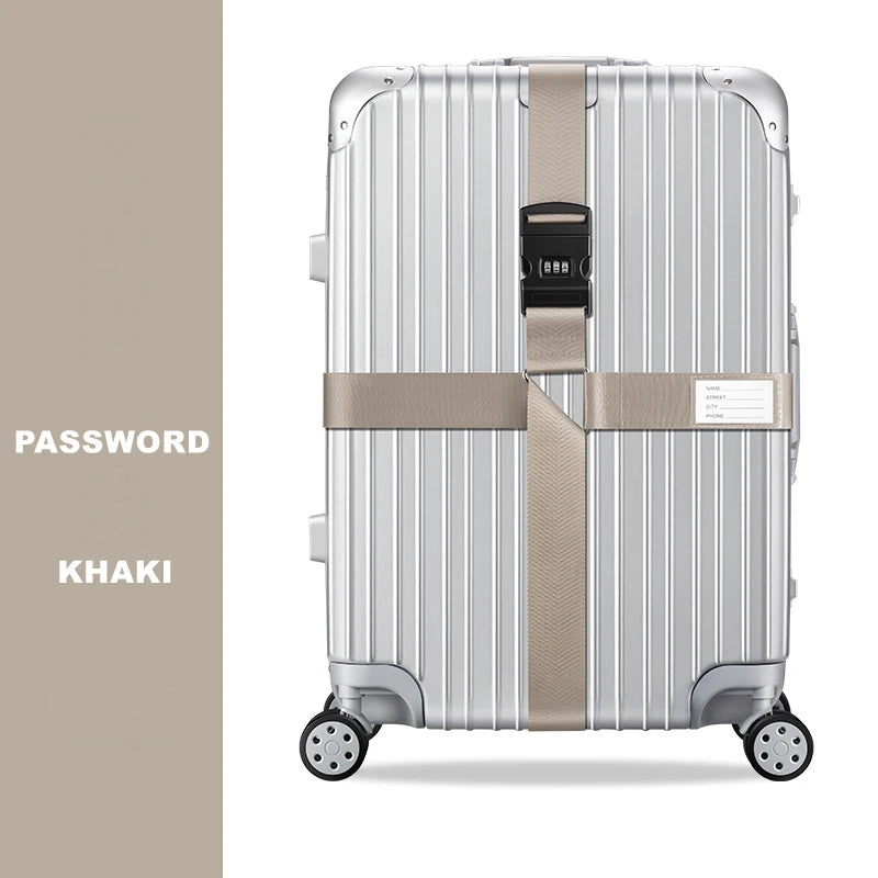 Anti-theft Luggage Buckle Cross Strap Password Adjustable Bundling Packing Baggage Belt Suitcase Trunk Belts Bag Accessories