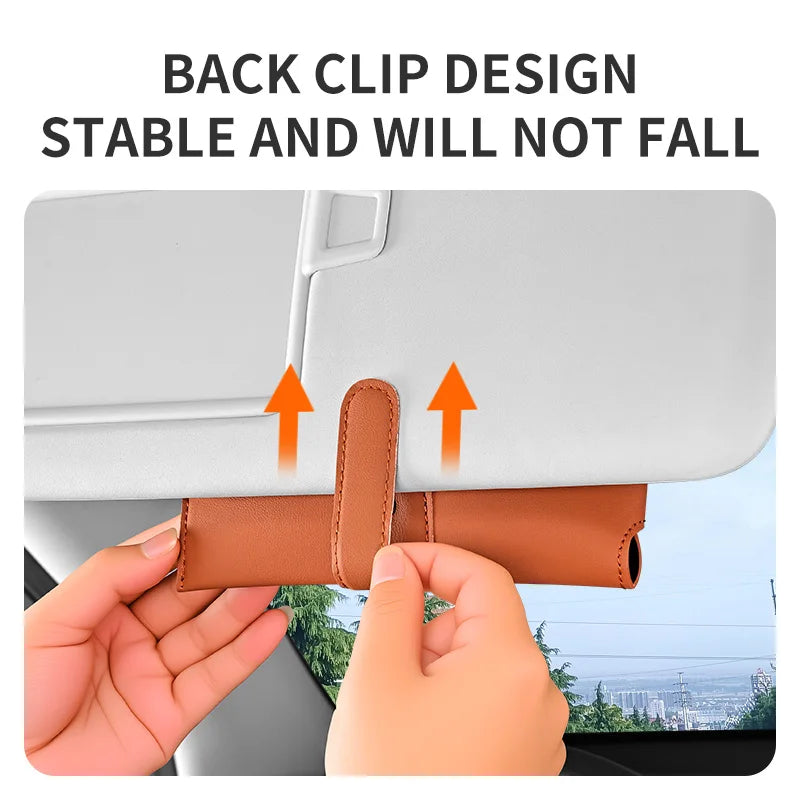 Car Sunglasses Case Creative Magnetic Snap Button Car Sunglasses Holder Sun Visor Storage Clip Multifunctional Box for Auto
