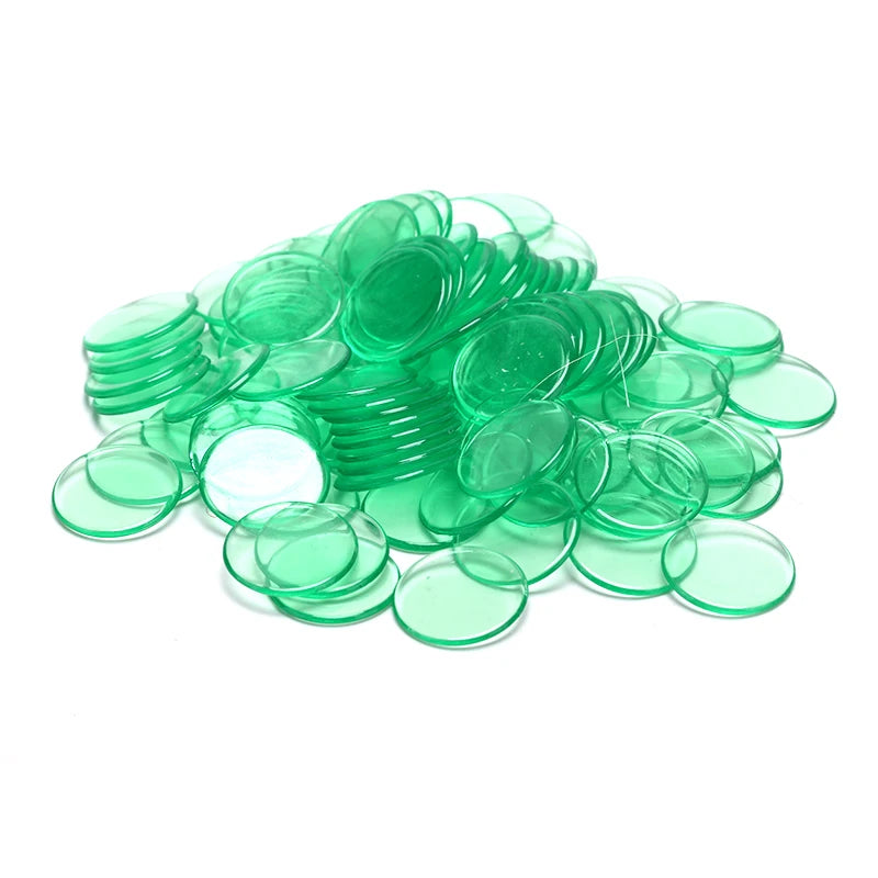 100pcs 19mm Poker Chips Count Bingo Chips Bingo Game Cards Plastic for Games
