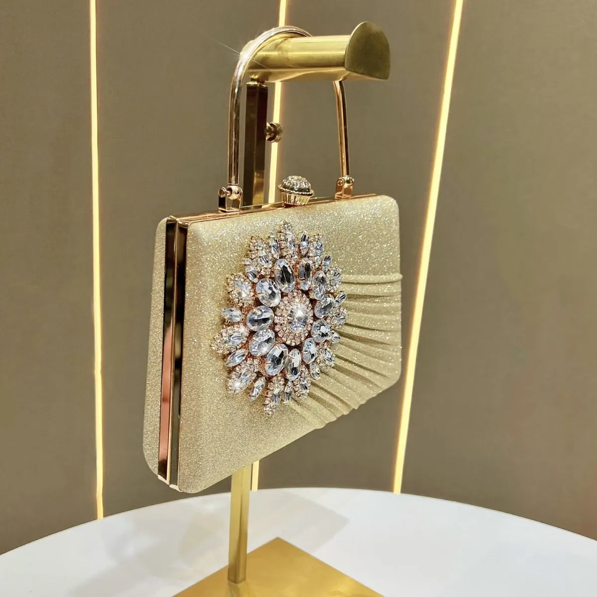 Dinner bag niche diamond-encrusted handbag single shoulder oblique span banquet evening bag fashion handbag