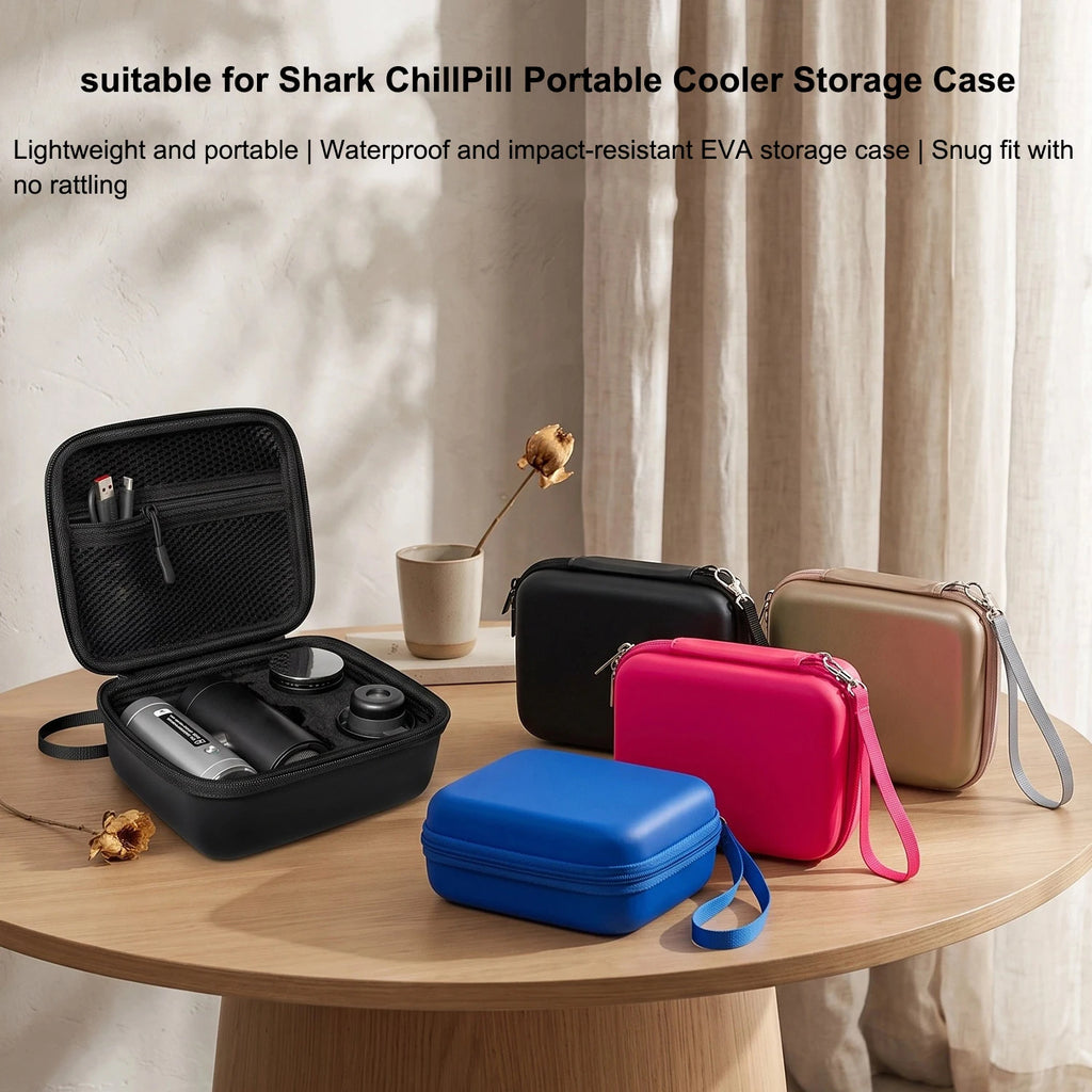 For Shark ChillPill Hard EVA Carrying Case Waterproof Shockproof Portable Travel Storage Bag with Hand Strap 4 Colors