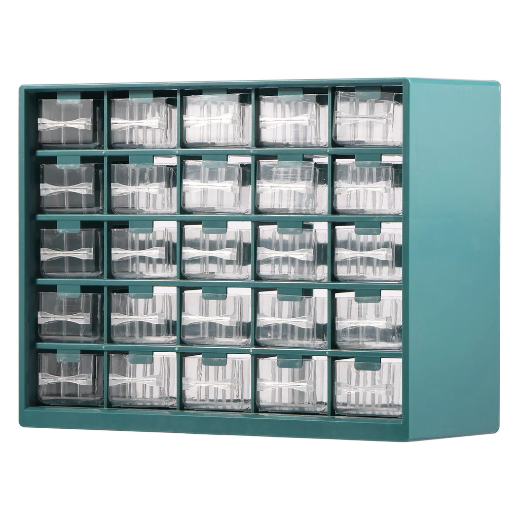 Hardware Storage Organizer, 25 Grids Drawer Parts Cabinet, Plastic Hardware Storage Organizer for Nuts Bolts Crafts Tool
