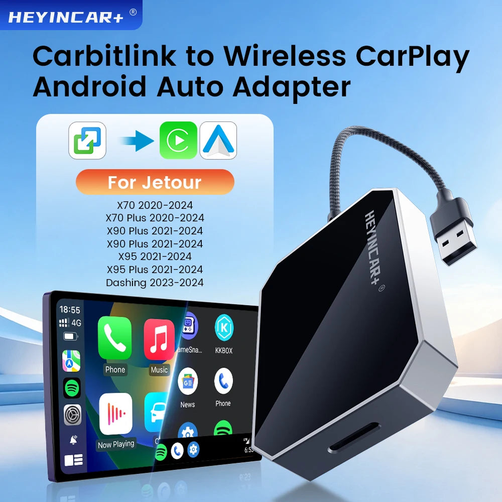 2026 HEYINCAR For Jetour X70 X90 X95 Dashing GAC GS8 GS4 Carbitlink Easy Connection to Wireless CarPlay Android Auto Adapter