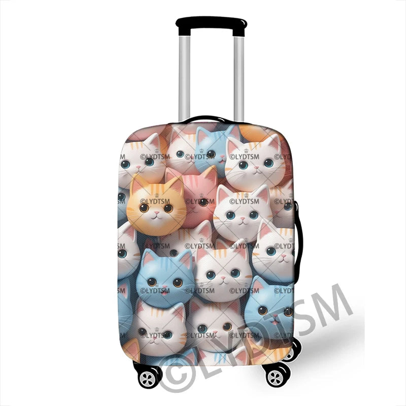 18-30 Inches Kawaii Cartoon Bear Rabbit Mouse Penguin Pattern Luggage Cover Cute Kitten Trolley Case Protective Suitcase Cover