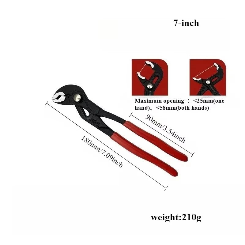 New 7/10/12 Inch Quick Adjust V Jaw Tongue & Groove Pliers, Universal Water Pump Pliers Heavy Duty Plumbing Tool for Pipe Work
