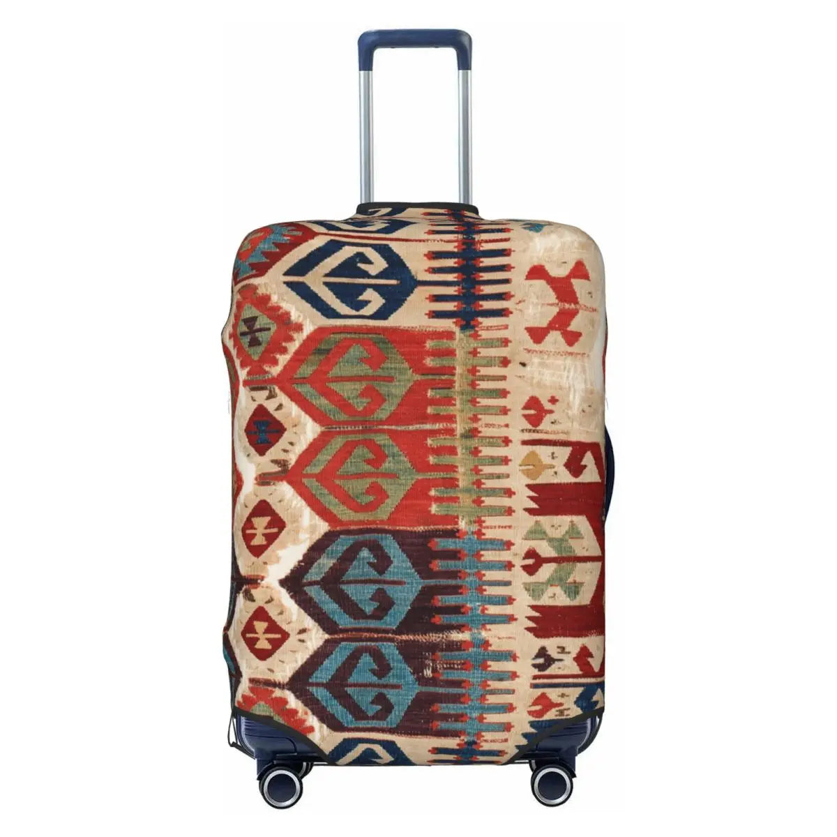 Vintage Turkish Kilim Suitcase Cover Washable Bohemian Geometric Diamond Tribal Ethnic Art Luggage Covers Protector