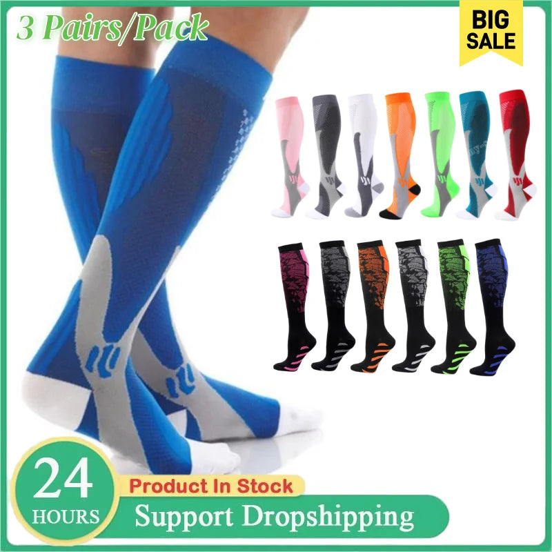 Compression Socks Running Football Sports Medical Nursing Socks for Flight Travel Pregnancy Edema Diabetes Varicose Veins Socks