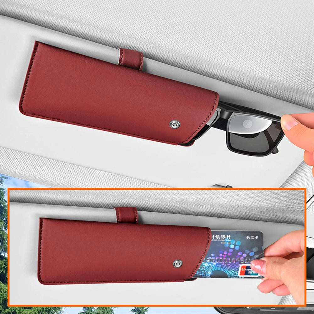 leat Car Glasses Box Portable Car Sunglasses Holder Multi-functional Case Anti-Scratch Eyeglasses Protection Box Car Accessories