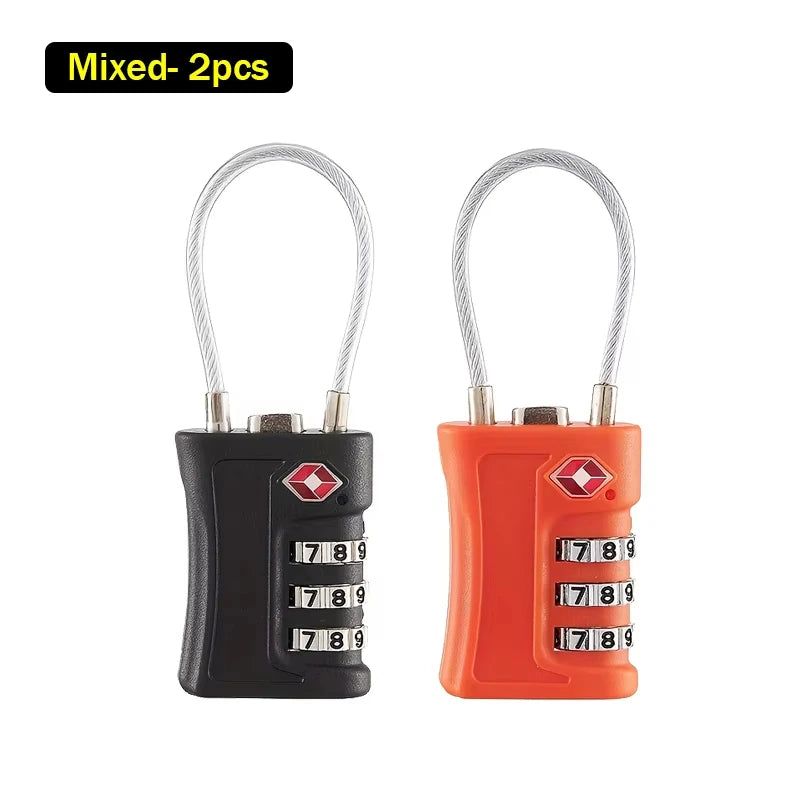 TSA Customs Lock 3 Digits Travel Password Changeable Lock Digital Lock Zinc Alloy Suitcase Luggage Anti-theft Lock for Airplane