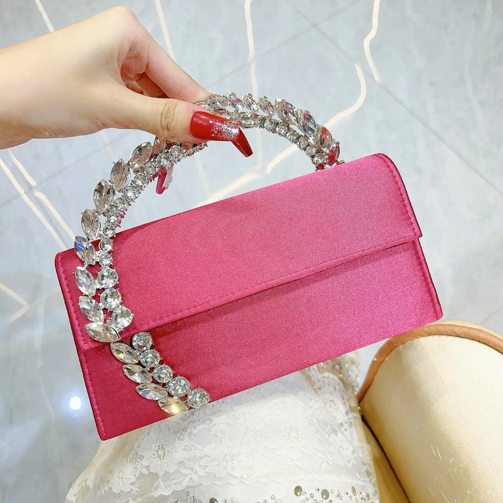 wholesale new party dinner bag luxury flash diamond satin sequin handbag diamond-encrusted women's messenger high-end design bag