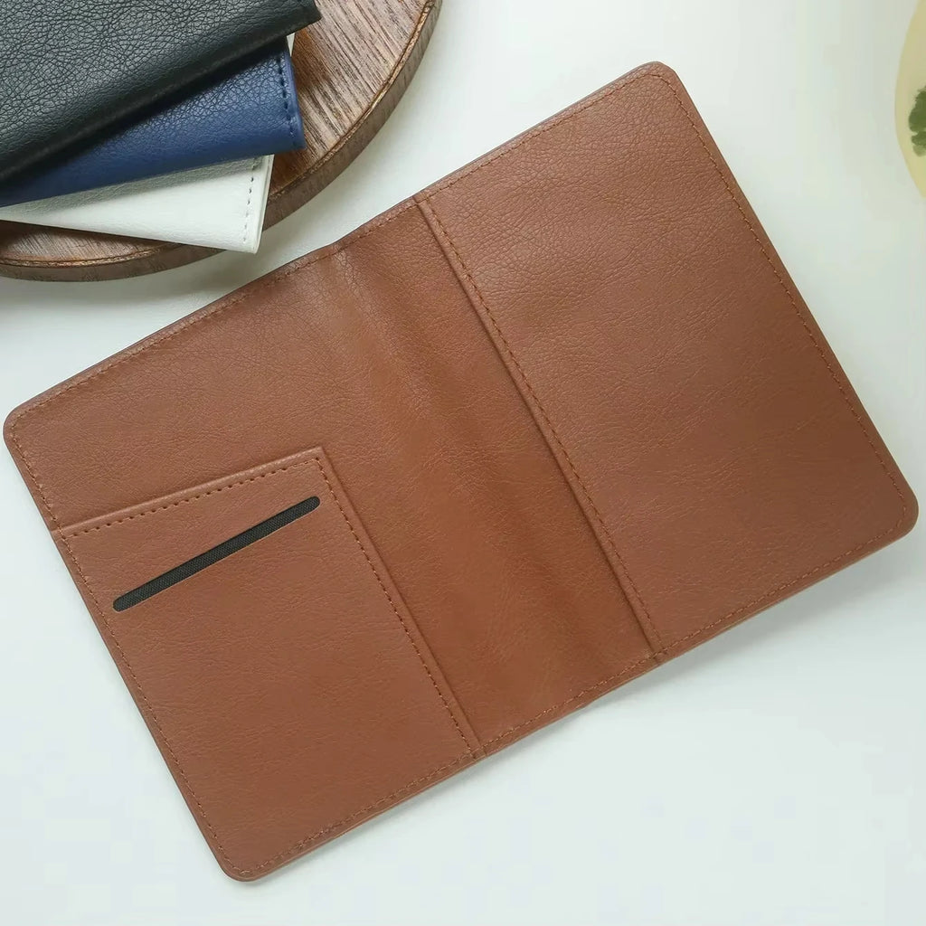 Custom Name Floral PU Leather Slim Passport Holder 26 Letter Card Wallet Travel Document Organizer