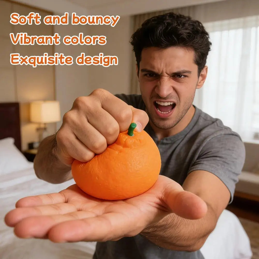 Orange Stress Crunchy Squeeze Ball Squishy Toy Soft Feel Fidget Toy Sensory Anti Stress Toys for Kids & Adults orange Toy