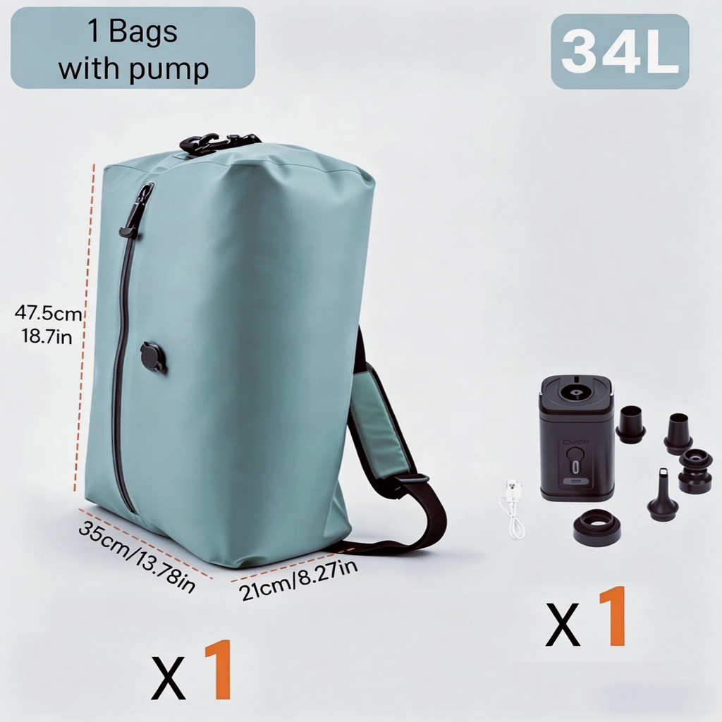 Vacuum Compression Seal Travel Bags PVC Nylon Water Repellent Clothes organizers storage  Reusable Space Saver Bag For Traveling