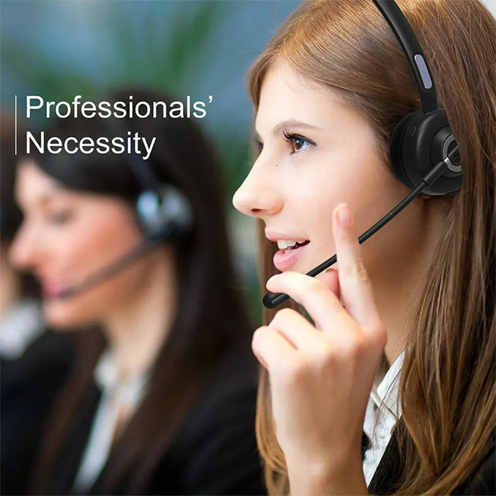 Hot Wireless Telephone Headset With Microphone Bluetooth Headphone for Office Call Center Handsfree Noise Reduction Earphones