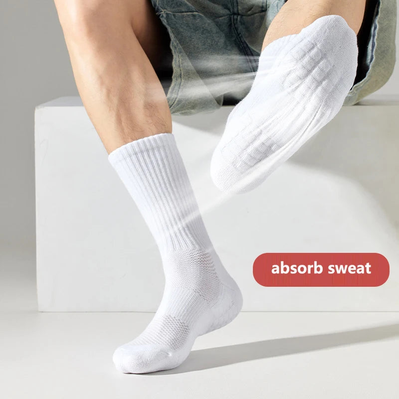 3 Pairs Solid Color Round Neck Socks Spring Summer Sweat Absorbing Breathable Soft Comfortable Couple Sports Socks