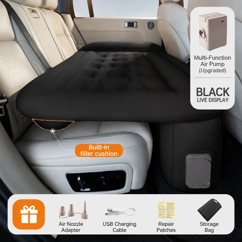 Car Back Electric Inflatable Bed One-touch Inflatable Thick Air Cushion Portable Sleeping Mattress Pad Suitable for Travel