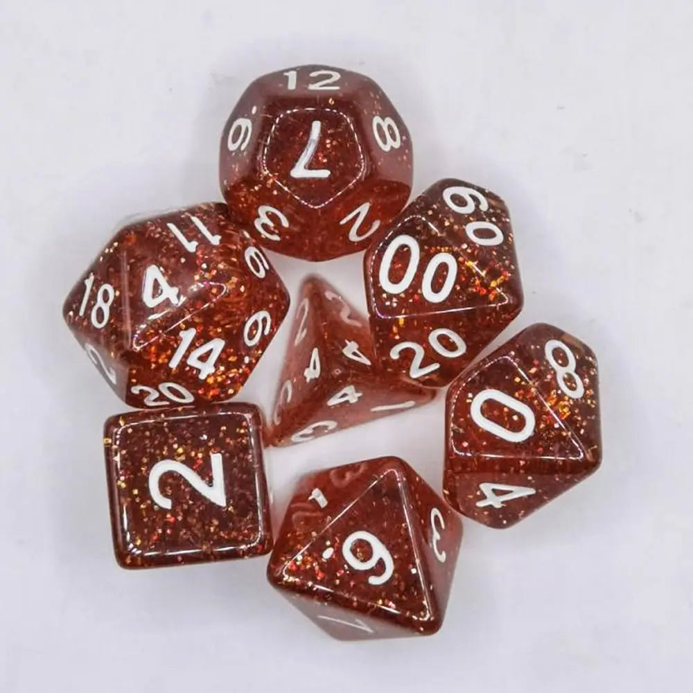 7Pcs Digital Dice Set Double Colors Acrylic Table Game Opaque Polyhedral Dices for DND Dice Tabletop Role-Playing Game Dice Gift