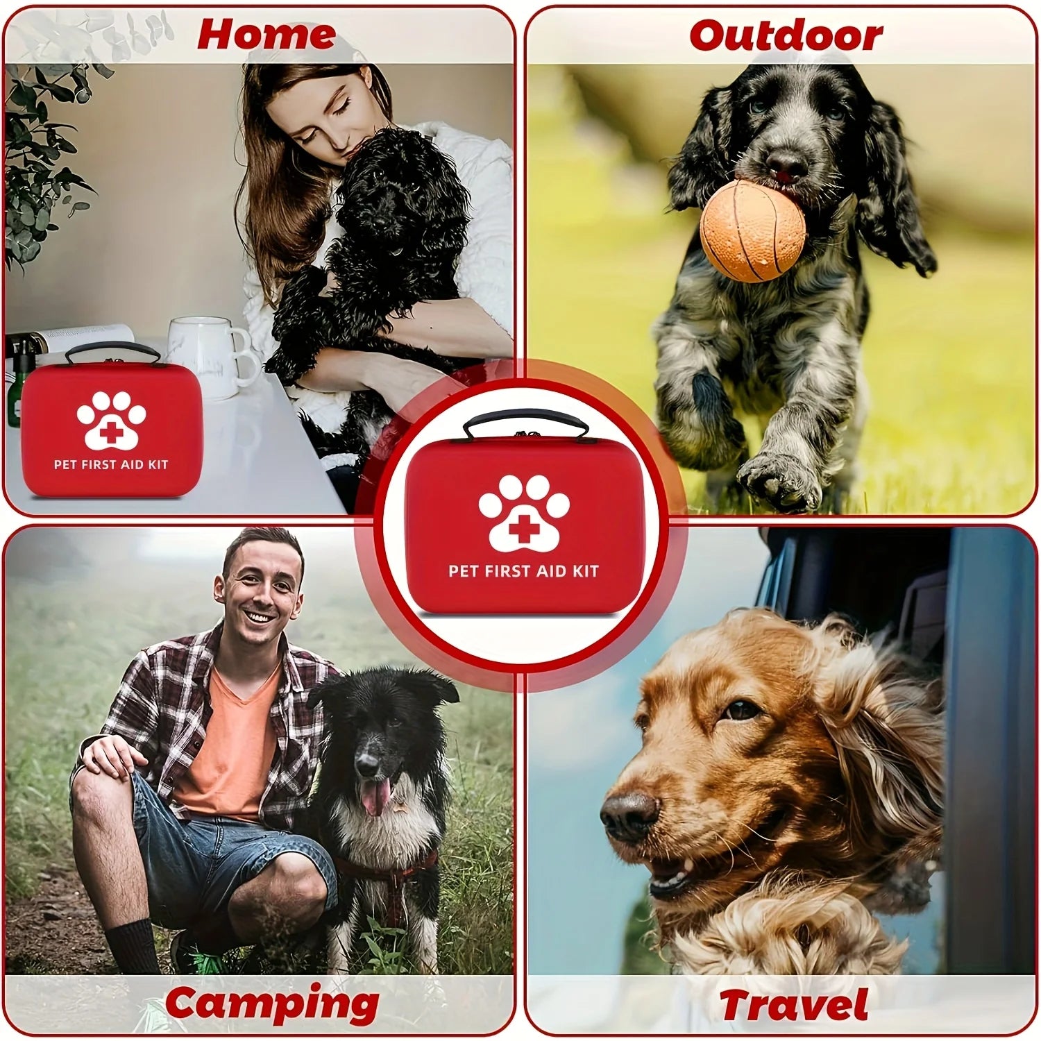 Pet First Aid Kit Multi-purpose Emergency Medical Portable Cat and Dog Medical Bag Outdoor Home Emergency EDC Camping Hiking