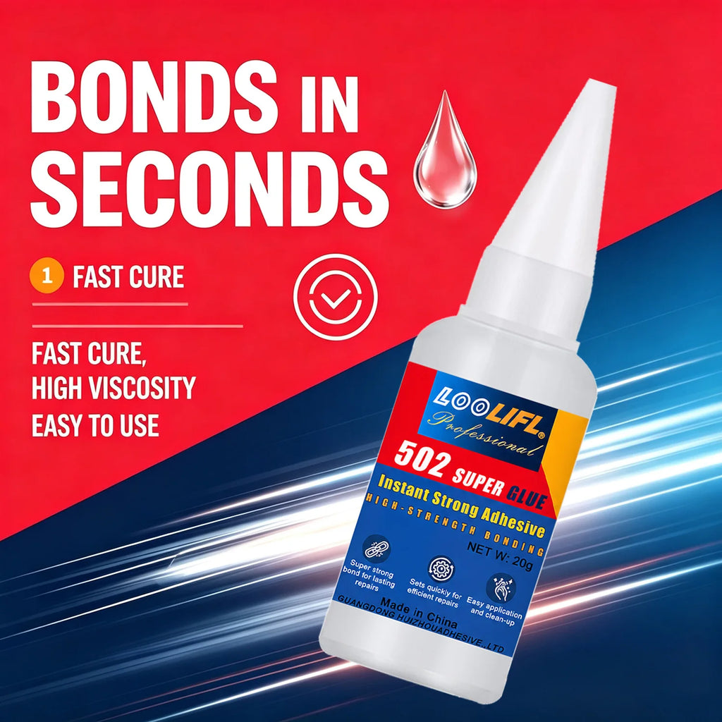502  cyanoacrylate Instant Super Glue High Strength Adhesive with Multipurpose Repair Glue for Craft Metal Plastic Ceramic Wood