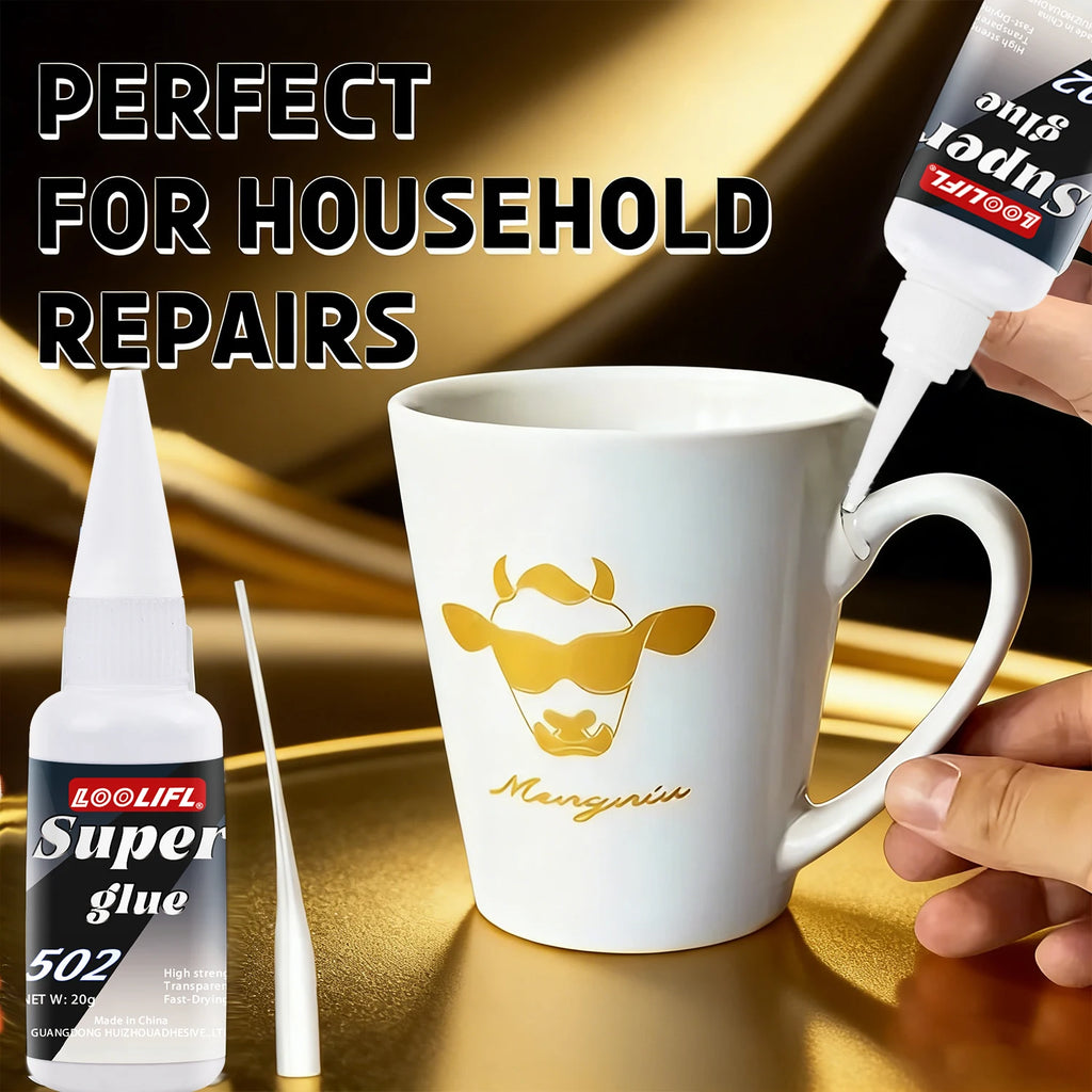 502 Super Glue extra strong Cyanoacrylate Universal Quick-drying Instant Adhesive Leather RubberWood Metal Bond Liquid Glue Tool