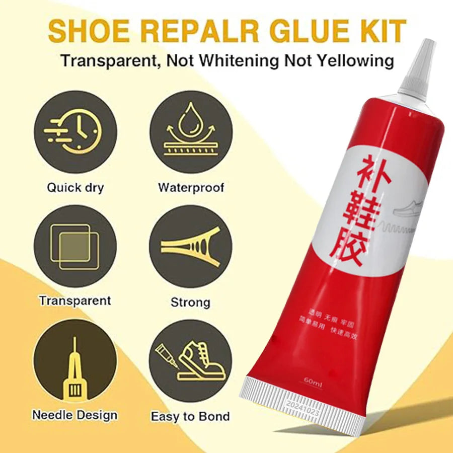 60ml Shoe Repair Glue Special Adhesive for Footwear Universal Mending Resin Waterproof Transparent Flexible Shoe Fixing Glue