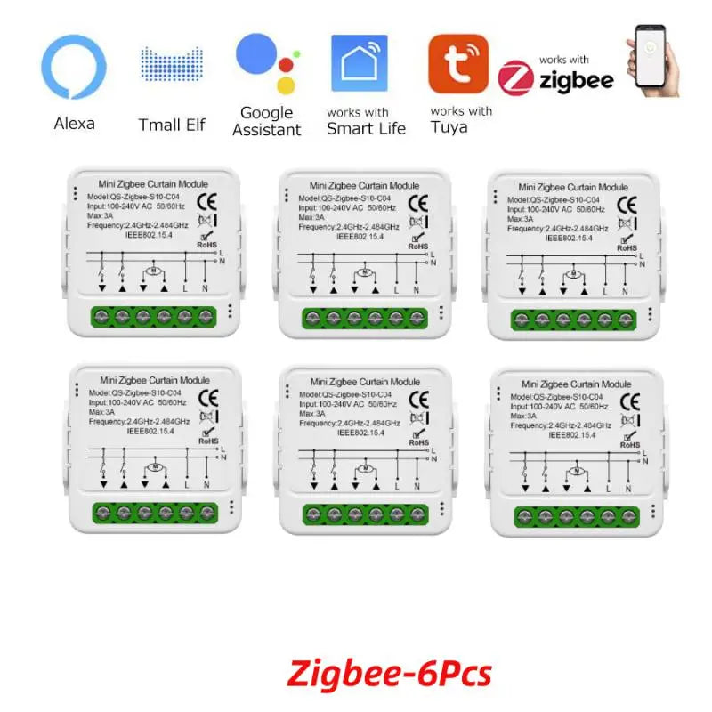 Tuya Mini WiFi Zigbee Curtain Switch For Roller Shutter Electric Motor Smartlife Control Remotely Works With Alexa Google Home