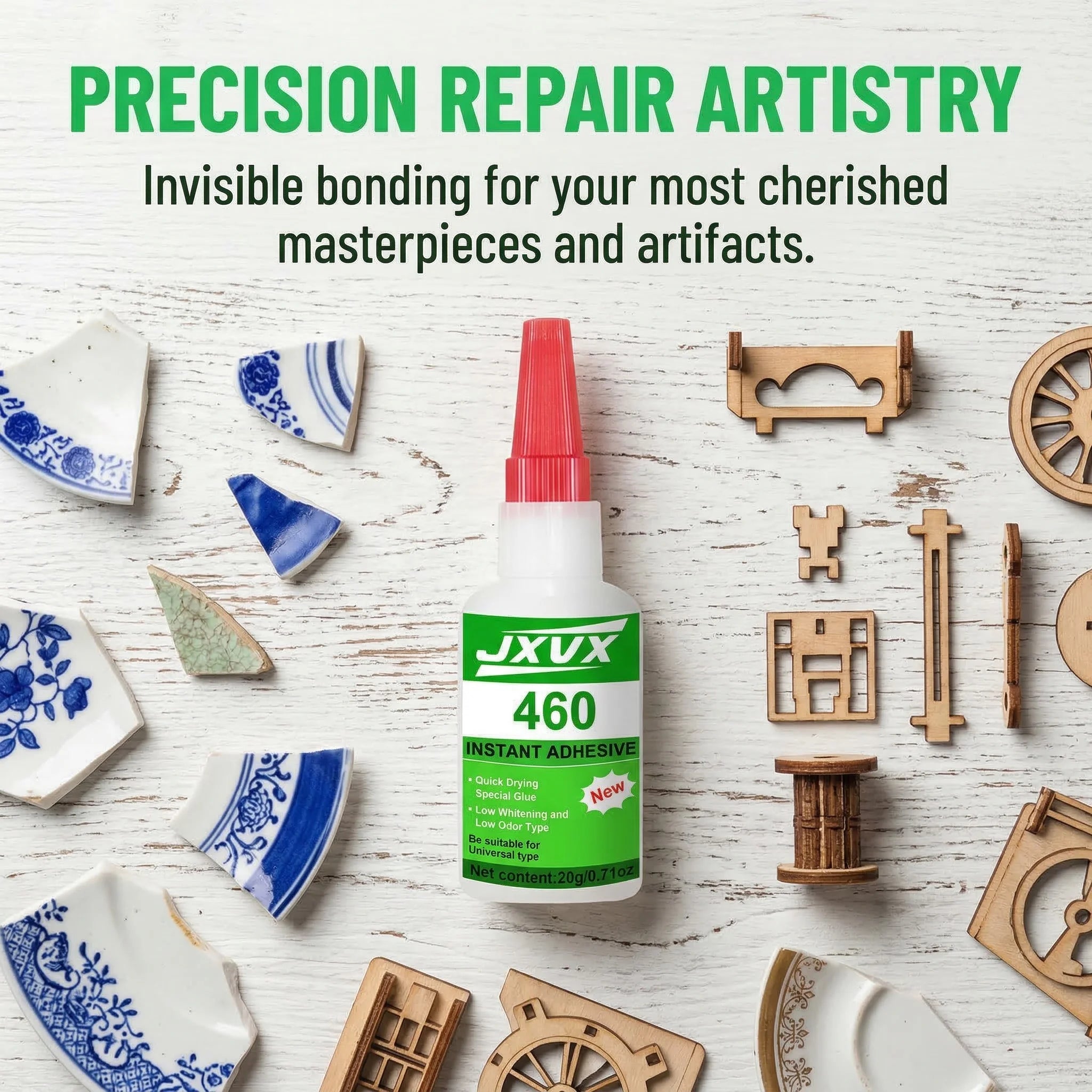 460 Multi-Purpose Repair Glue, High Strength Glue, Strong Instant Adhesive, Quick-Drying Multi-Purpose Glue for Home Repair, Crafts, Metal, Plastic, Wood, Ceramics, Leather, Glass