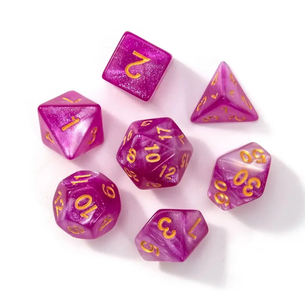 10PCS New Acrylic Dragon Themed Dice Set D10 Yellow Purple Gold Red Dice For Table Games Polyhedral Table Games Dice For D&d DND