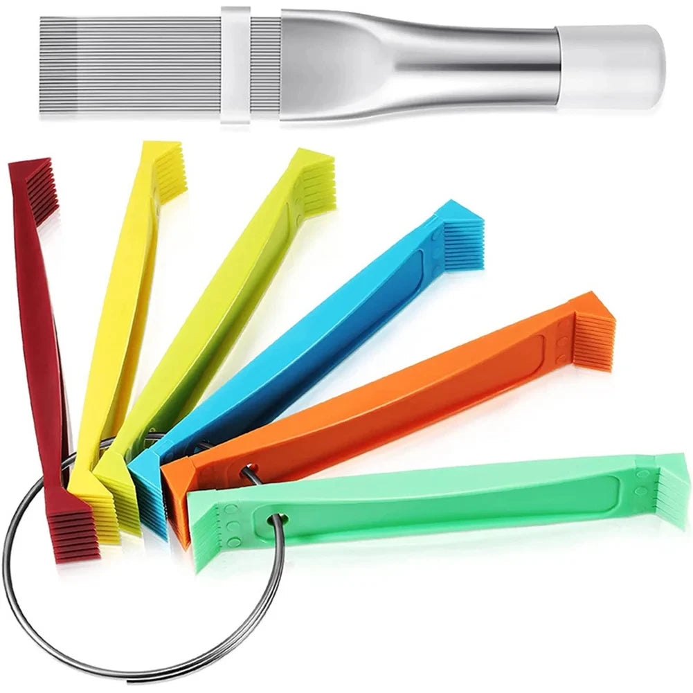 Air Conditioner Fin Comb FCR6 Tool Kit AC Evaporator Condenser Radiator Straightener Repair & Clean Brush
