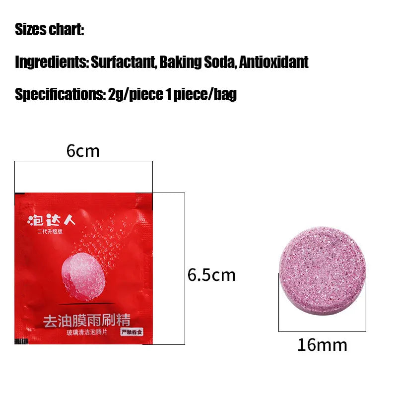 10/20/30/40/50Pcs Car Windshield Cleaner Effervescent Tablets Oil Film Remover Glass Solid Cleaning Agent Wiper Car Acessories