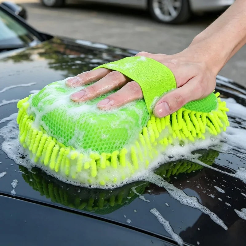 Microfiber Car Cleaning Kit, Wash Sponge, Detailing Brush & Washing Gloves, Multi-purpose Auto Care Styling Accessories